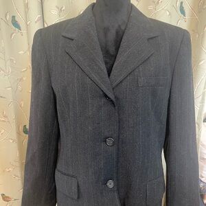 Women’s Lauren Ralph Lauren 14 Charcoal Blazer preppy classic elite designer